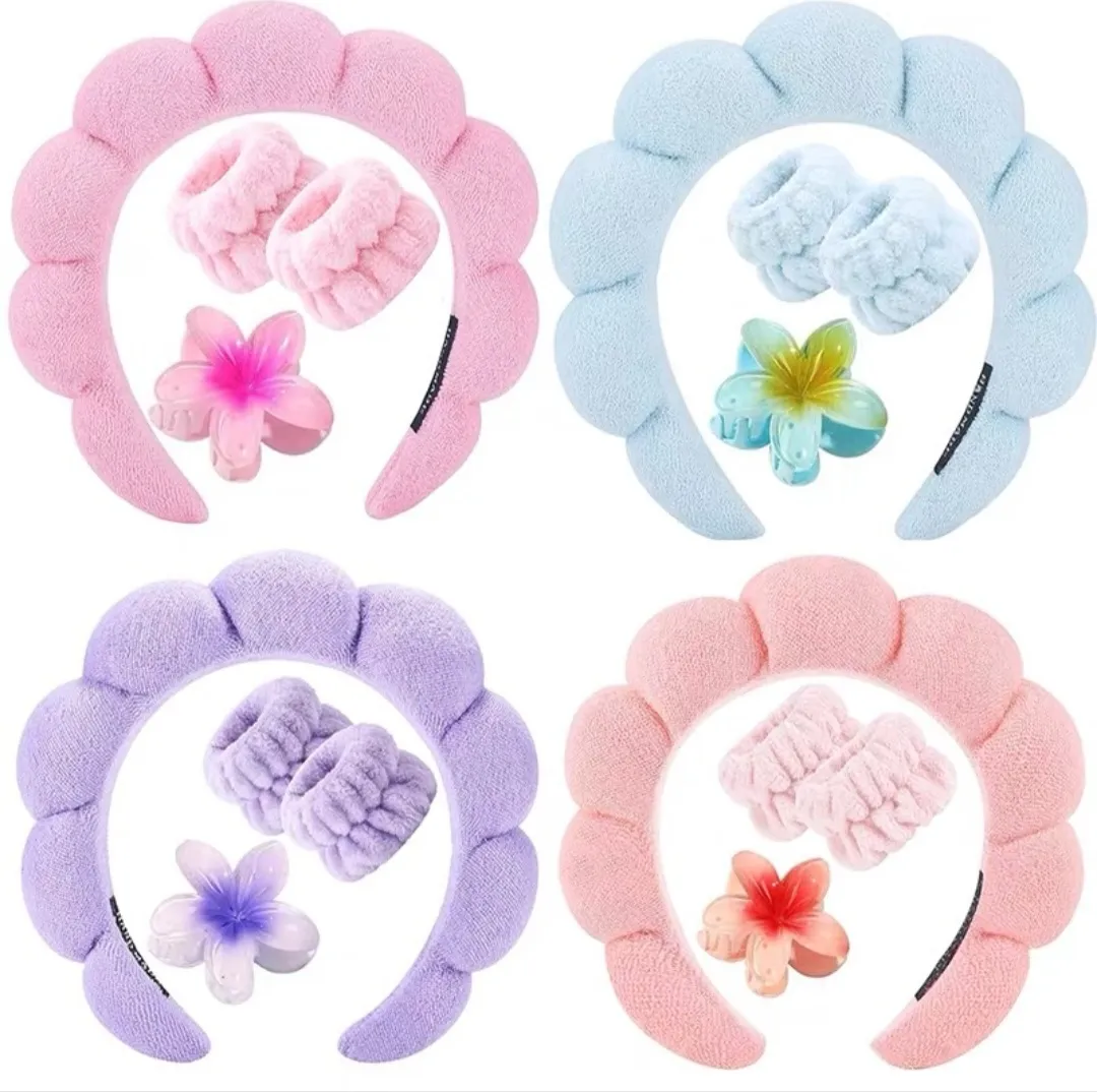 Set Vincha Skincare + Muñequeras Absorbentes Spa